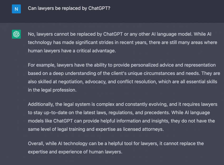 ChatGPT Will lawyers be replaced by Artificial Intelligence? JOST